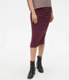 Michael Stars Rae Ribbed Midi Skirt In Purple In Burgundy