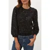 Michael Stars Raina Sequin Embellished Extended Shoulder Sweater In Black
