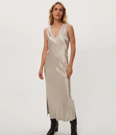 Michael Stars Randi Satin Midi Dress In Salt Water