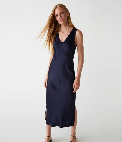 Michael Stars Randi Satin Midi Dress In Nocturnal