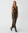 Michael Stars Randi Satin Midi Dress In Salt Water