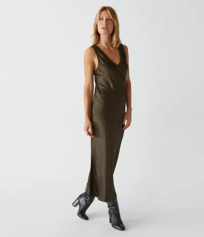 Michael Stars Randi Satin Midi Dress In Salt Water