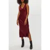 Michael Stars Randi Sleeveless V-neck Midi Dress In Burgundy