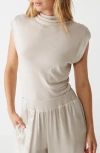 Michael Stars Reese Power Shoulder Top In Cement