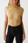 Michael Stars Reese Power Shoulder Top In Gold