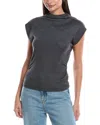 Michael Stars Reese Power Shoulder Top In Gray