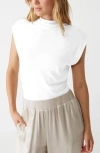 Michael Stars Reese Power Shoulder Top In White