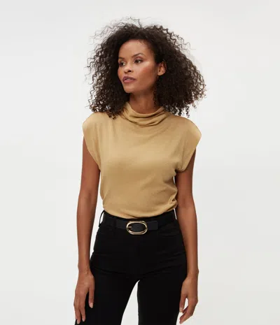 Michael Stars Reese Shine Power Shoulder Top In 14k