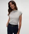 Michael Stars Amara Crop Tee In Hematite