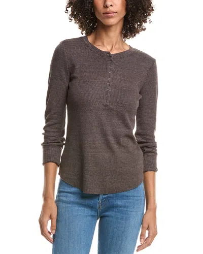 Michael Stars Regan Henley T-shirt In Brown
