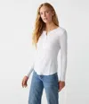 Michael Stars Regan Thermal Henley Tee In White