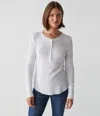 Michael Stars Regan Thermal Henley Tee In Azalea