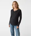 Michael Stars Regan Thermal Henley Tee In Beetroot