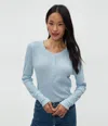 Michael Stars Regan Thermal Henley Tee In Fountain