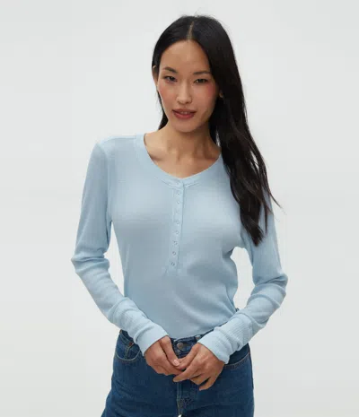 Michael Stars Regan Thermal Henley Tee In Fountain