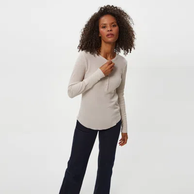 Michael Stars Regan Thermal Henley Tee In Gray