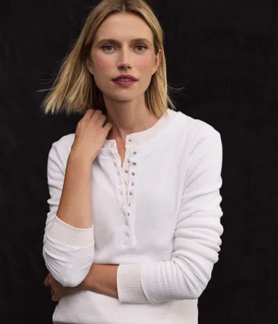 Michael Stars Regan Thermal Henley Tee In White