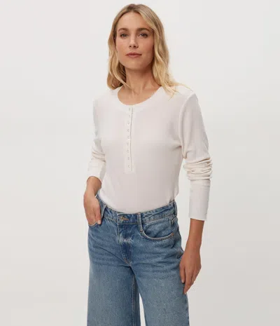Michael Stars Adriana Relax Fit Henley Top In Plum