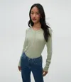 Michael Stars Regan Thermal Henley Tee In Seacrest