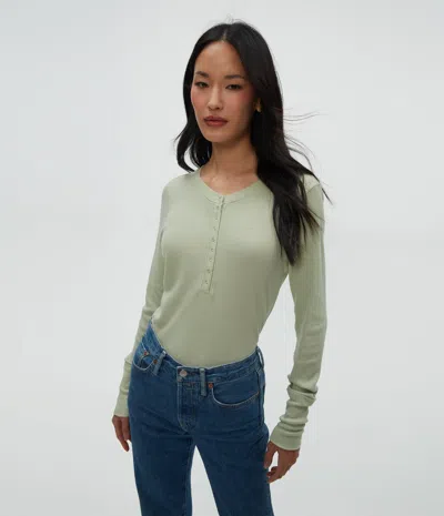 Michael Stars Regan Thermal Henley Tee In Seacrest
