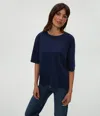 Michael Stars Reid Oversized Crewneck Top In Nocturnal