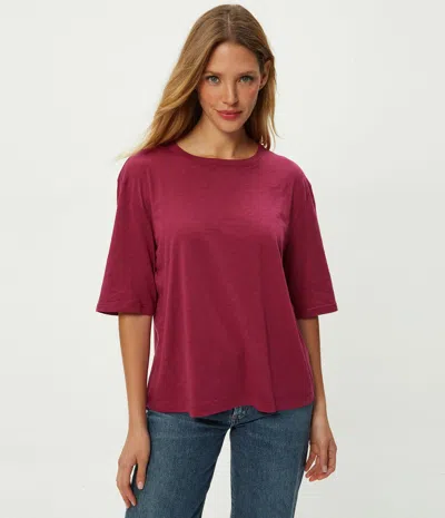 Michael Stars Reid Oversized Crew In Pink