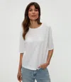 Michael Stars Reid Oversized Crewneck Top In White