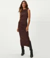 Michael Stars Reign Leopard Print Midi Dress In Brown