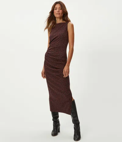 Michael Stars Reign Leopard Print Midi Dress In Brown