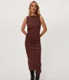 Michael Stars Reign Midi Pleated Dress In Brown
