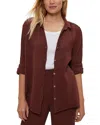 Michael Stars Relaxed Button Down Top In Brown