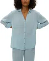 Michael Stars Leo Gauze Button Down Shirt In Fountain