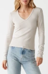 Michael Stars Remi V-neck Rib Top In White
