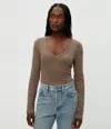 Michael Stars Remi V-neck Tee In Cobblestone