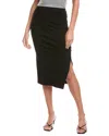 Michael Stars Reyna Ruched Midi Skirt In Black