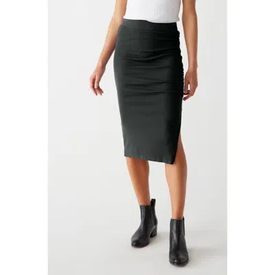 Michael Stars Reyna Ruched Midi Skirt In Black