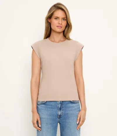 Michael Stars Rhea Power Shoulder Tee In Animal Print