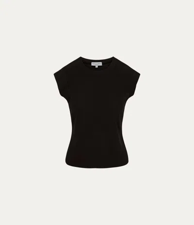 Michael Stars Rhea Power Shoulder Tee In Brown