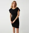 Michael Stars Ricci Power Shoulder Dress In Carmine