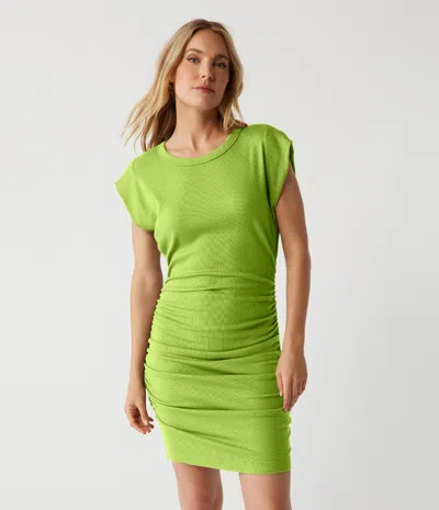 Michael Stars Ricci Power Shoulder Dress In Lettuce