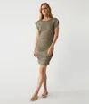 Michael Stars Ricci Power Shoulder Dress In Olive