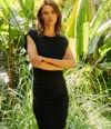 Michael Stars Ricci Power Shoulder Dress In Ultraviolet