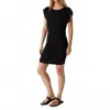 Michael Stars Ricci Power Shoulder Mini Dress In Black In Black