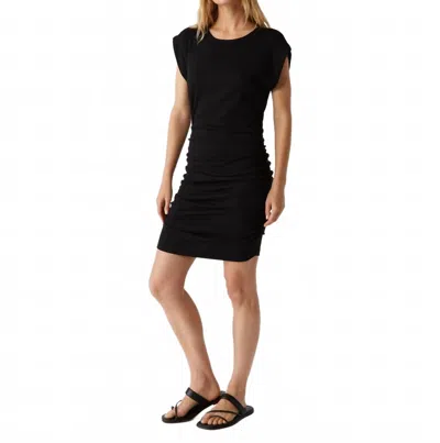 MICHAEL STARS RICCI POWER SHOULDER MINI DRESS IN BLACK
