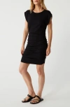 Michael Stars Ricci Ruched T Shirt Dress In Black