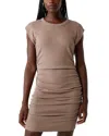 Michael Stars Ricci Ruched T Shirt Dress In Cobblestone