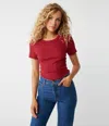 Michael Stars Rico Crew Neck Tee In Carmine