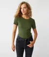 Michael Stars Rico Crew Neck Tee In Dark Matcha