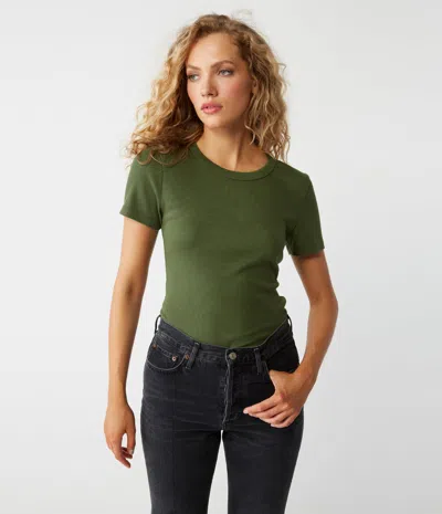 Michael Stars Rico Crew Neck Tee In Dark Matcha