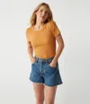 Michael Stars Rico Crew Neck Tee In Dark Orange Peel